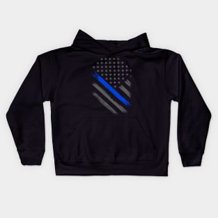 Thin Blue Line Flag Tactical Kids Hoodie